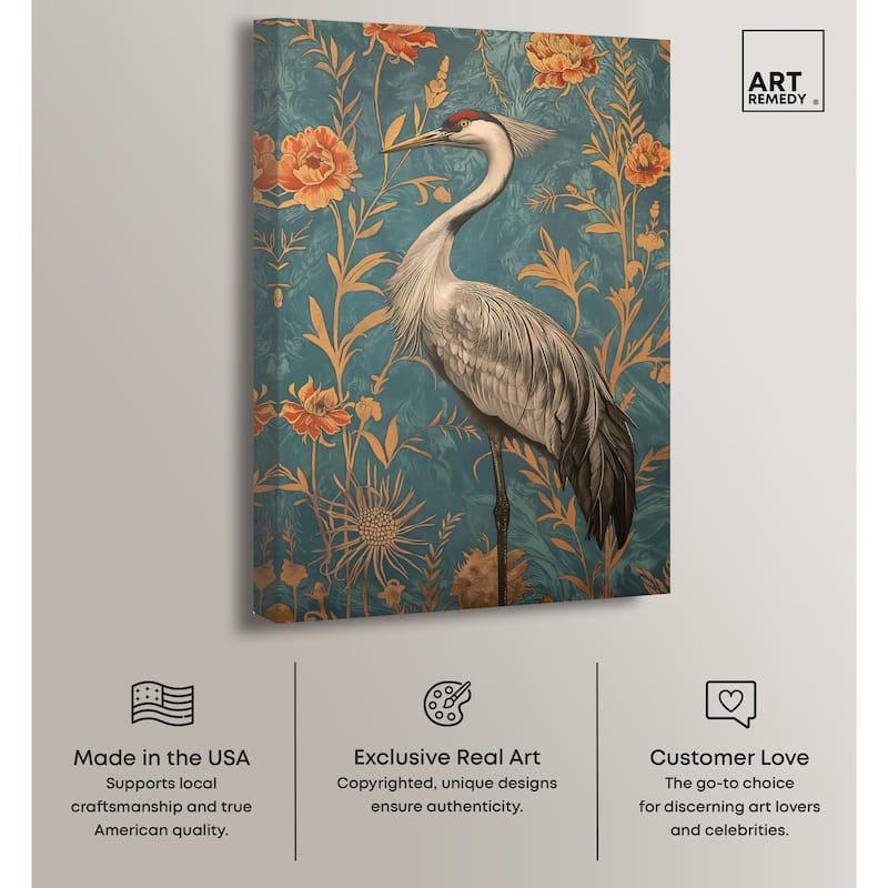 Graceful Grus Gaze Canvas by Art Remedy, Gallery Wrapped