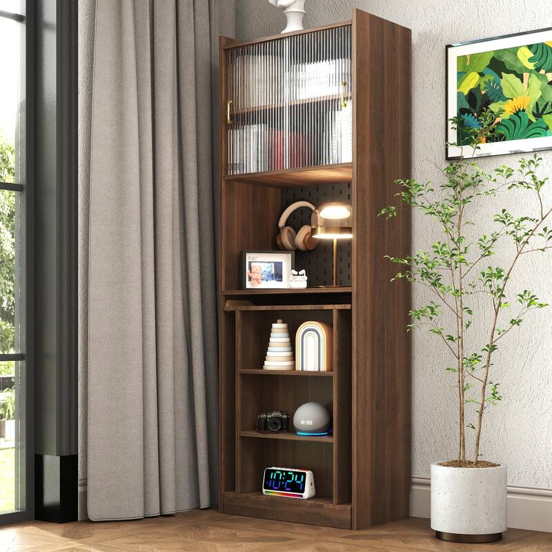 Folding Desk with Storage, Space-Saving Foldable Computer Desk, Writing Study Table