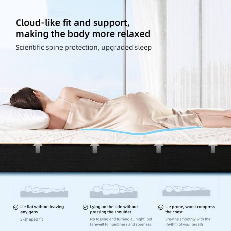Ice silk cool Feel fabric Ventilated MDI Memory Foam 10" Mattress