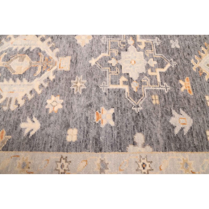 ECARPETGALLERY Hand-knotted Jules Sultane Dark Grey Wool Rug - 8'0 x 9'11