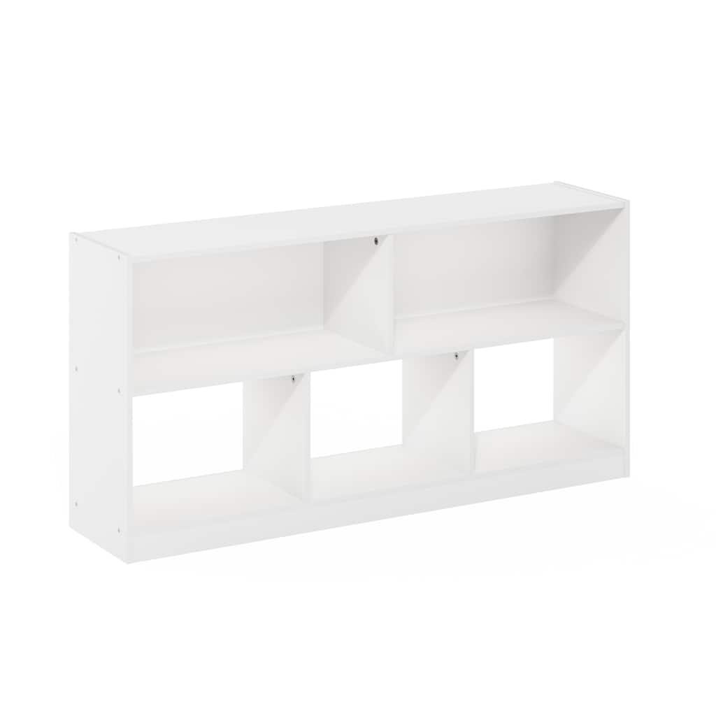 23.62 in. Tall White Wood 5-Shelf Bookcase
