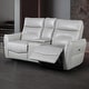 preview thumbnail 6 of 8, Furniture of America Gemono Modern Power Recline Leather Match Loveseat Taupe