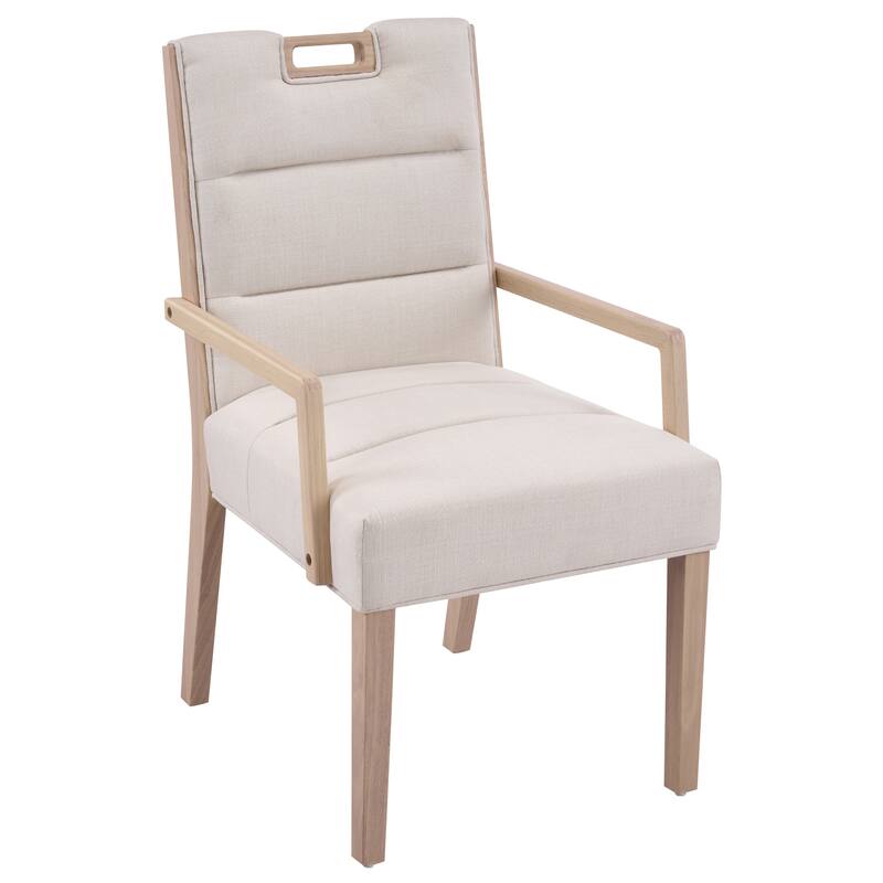 Christopher Knight Home - Modern Upholstered Rubber Wood Dining Chairs with Armrests