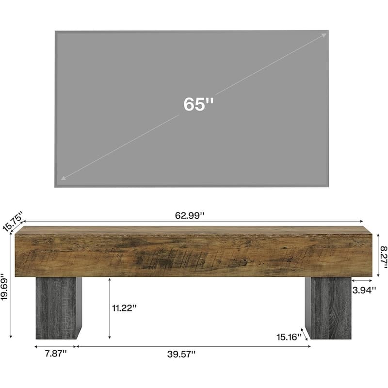 63" TV Stand for 55/60/65 Inch TV, Entertainment Center, Long Media Console Television Stands