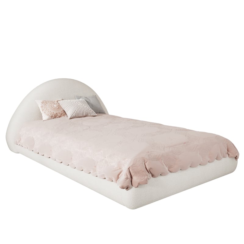 Christopher Knight Home - Rosalie Modern Upholstered Bed Frame with Curved Headboard