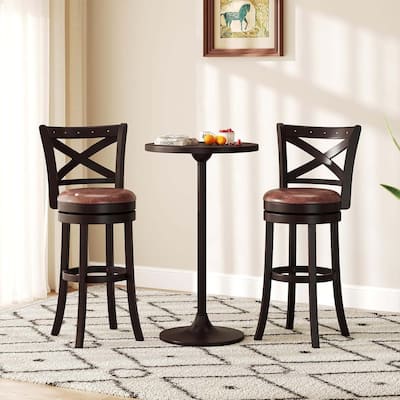 Set of 2/4 Bar Stools 30" Swivel Bar Height Bar Chairs w/ Copper Nails