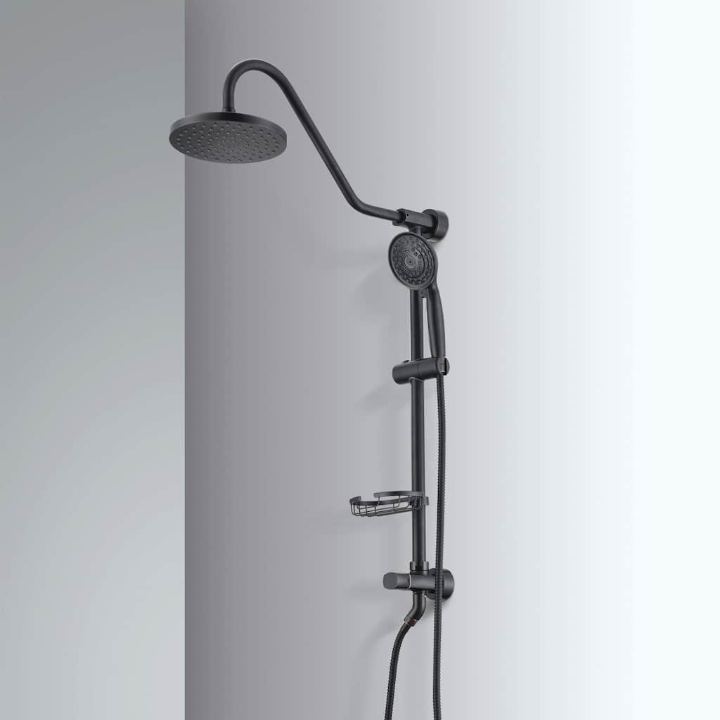 YASINU Rain Shower System, 8 in. rain showerhead with 5-function hand shower