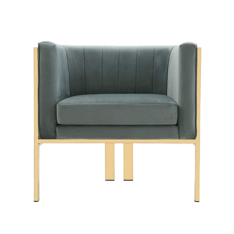 Manhattan Comfort Paramount Brass Velvet Accent Armchair (Set of 2)