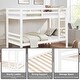 preview thumbnail 14 of 41, Twin over Twin Wooden Bunk Bed,High Guardrail,Ladder,Kids Teens,Dorm