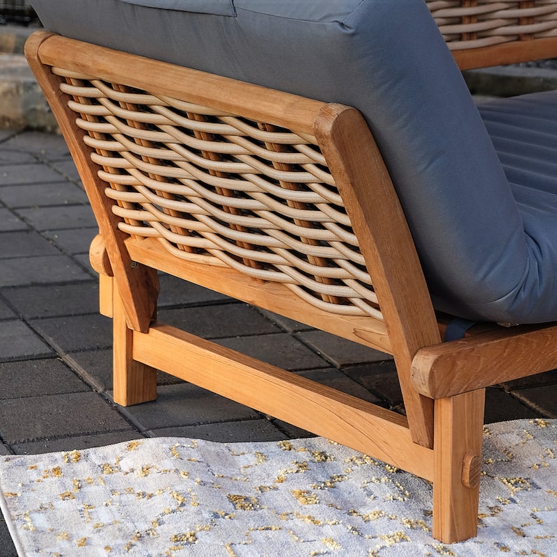 Cambridge Casual Auburn Teak Outdoor Sofa Daybed with Sunbrella Cushion