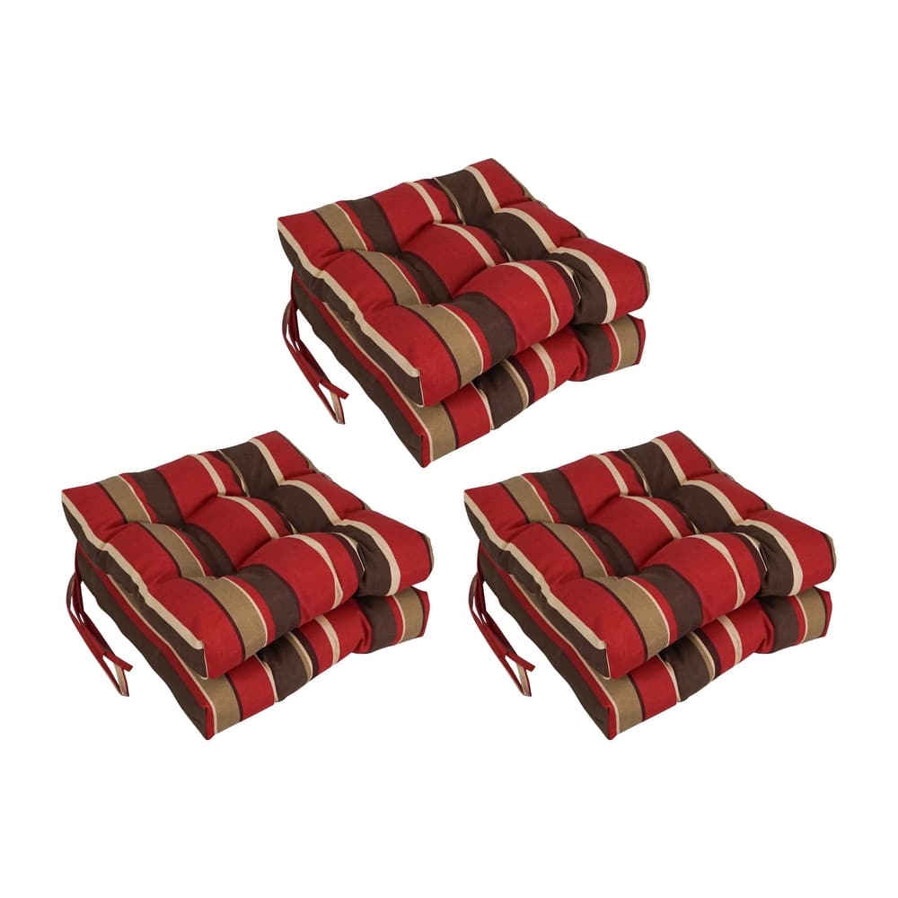 16-inch Square Tufted Indoor/Outdoor Chair Cushions (Set of 6)