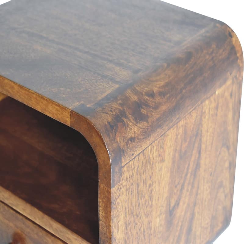 HomeRoots 12" Brown Solid Wood Square One Drawer Floating Nightstand
