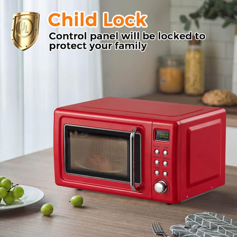 Costway 0.7Cu.ft Retro Countertop Microwave Oven 700W LED Display - See details