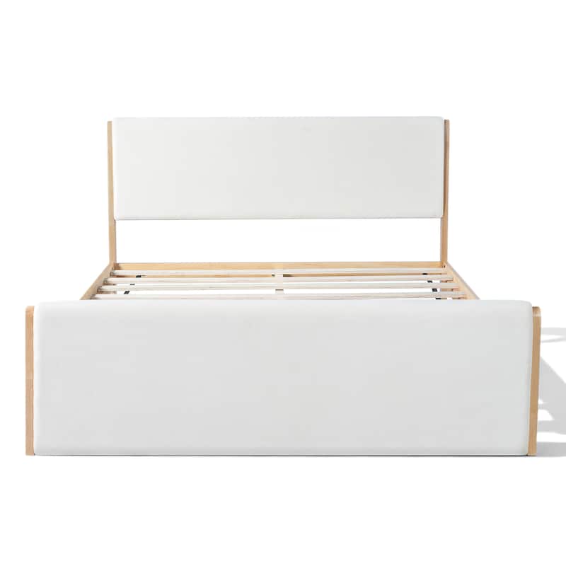 Christopher Knight Home - Mapleton Contemporary Wood Upholstered Panel Bed with Padded Headboard and Footboard