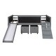 preview thumbnail 3 of 7, Twin Size Wood Loft Bed with 2 Storage Boxes & Double-Sided Chalkboard