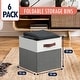 preview thumbnail 23 of 64, Foldable Collapsible Storage Box Bins Linen Fabric Shelf Basket Cube Organizer with Leather Handles - Set of 6