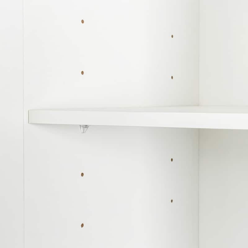 White Wood Stackable Wall Mounted Storage Cabinet Tall Shelves 1 Door - 15.75 x 15.75 x 70.87