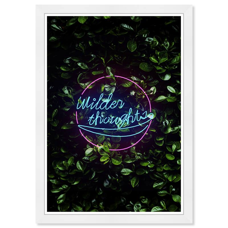 Wynwood Studio Prints Typography and Quotes Wilder Thoughts Neon Blue and Neon Blue Modern & Contemporary Wall Art Canvas Print