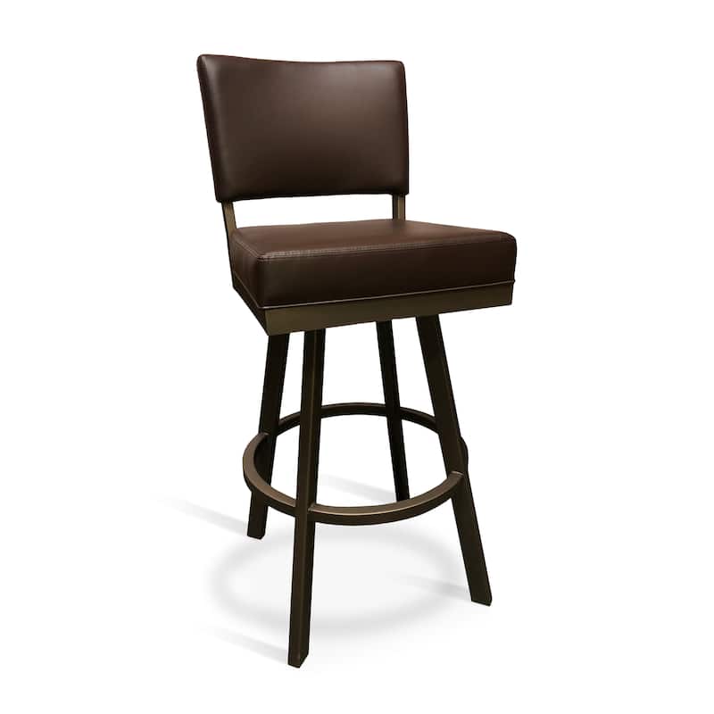 Tempo Furniture Malibu Swivel 26" Counterstool/30" Barstool by Furnish Theory - Bar Height - Sun Bronze & Dark Brown