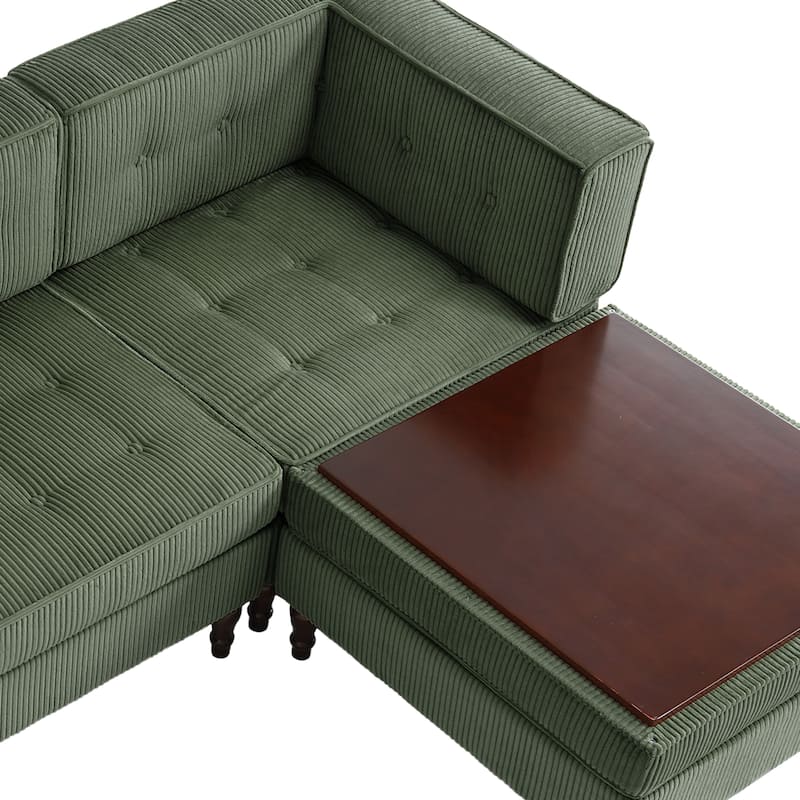 Oversized Sofa Corduroy Tufted Modular Sectional Set