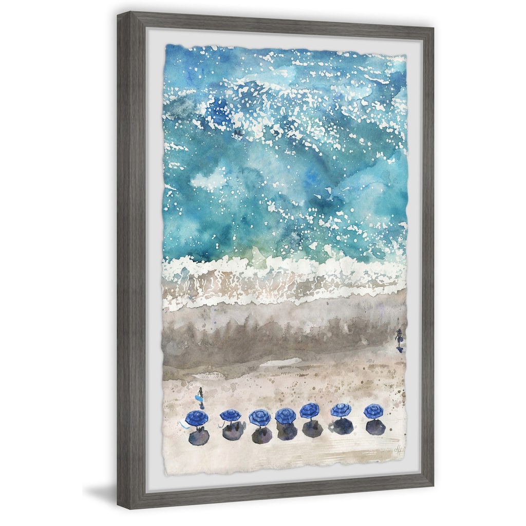 Blue Sunshade Framed Wall Art, Elegant Home Touch - Sophisticated Artwork for Refined Décor