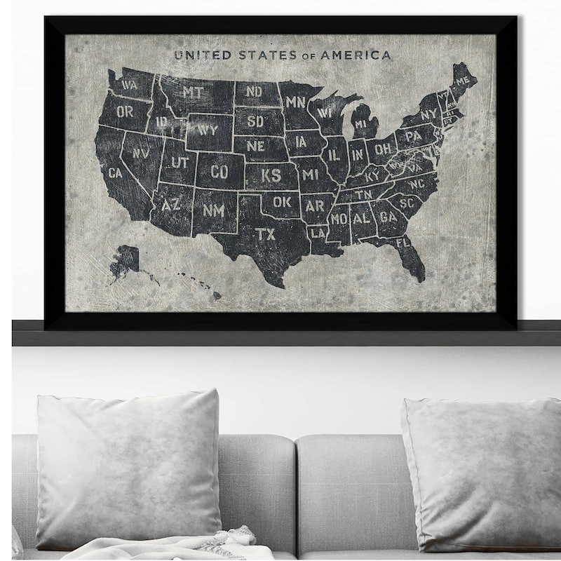 "Grunge USA Map" Print on Acrylic