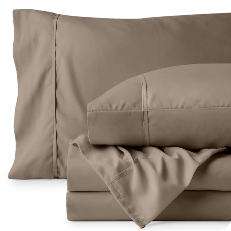 Bare Home Microfiber Deep Pocket Sheet Set w/ 2 Extra Pillowcases