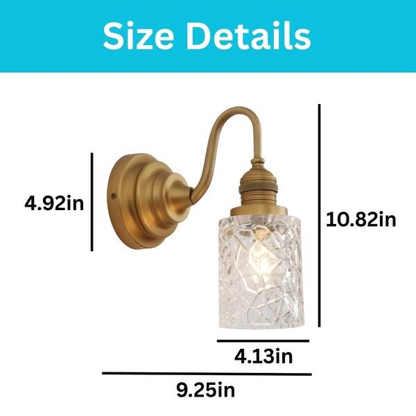 Vintage shade of light Glass Metal bathroom light Brass wall light - N/A