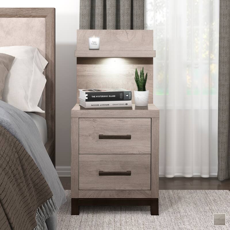 Lufkin Nightstand with Wall Panel