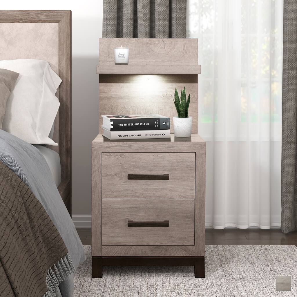 Lufkin Nightstand with Wall Panel