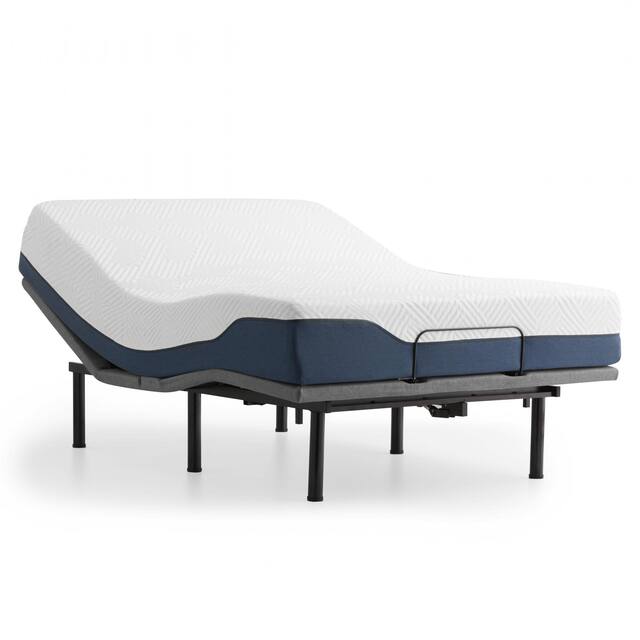 Lucid Comfort Collection Hybrid Mattress and Deluxe Adjustable Bed Set