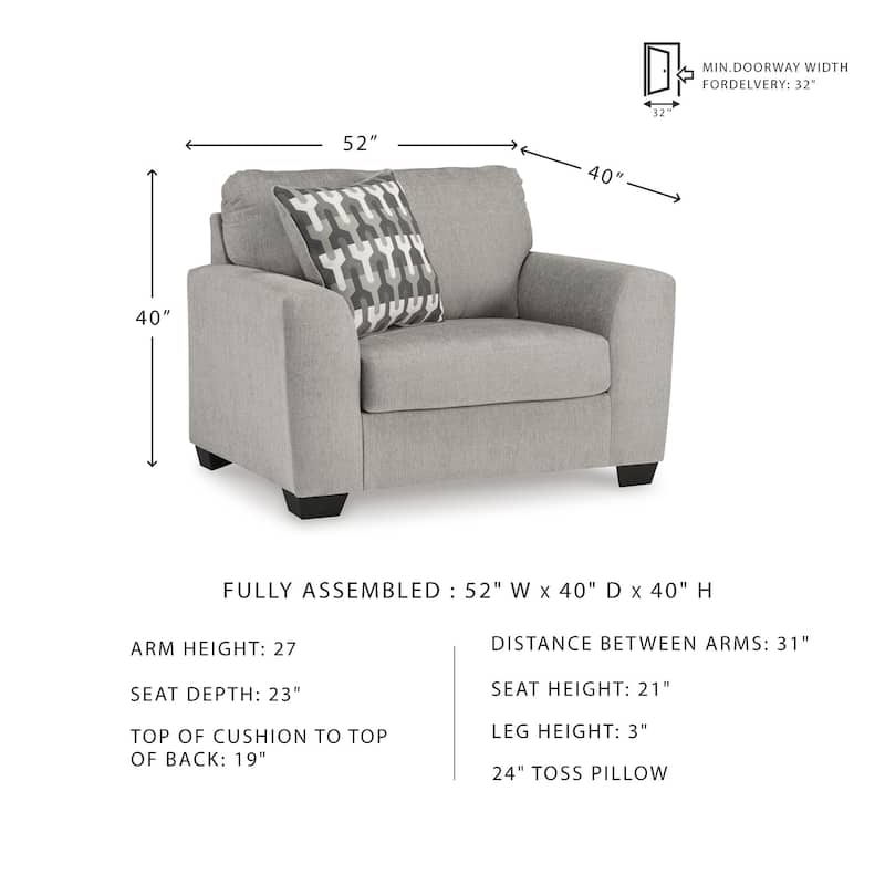 Signature Design by Ashley Avenal Park Gray Oversized Chair - 52"W x 40"D x 40"H