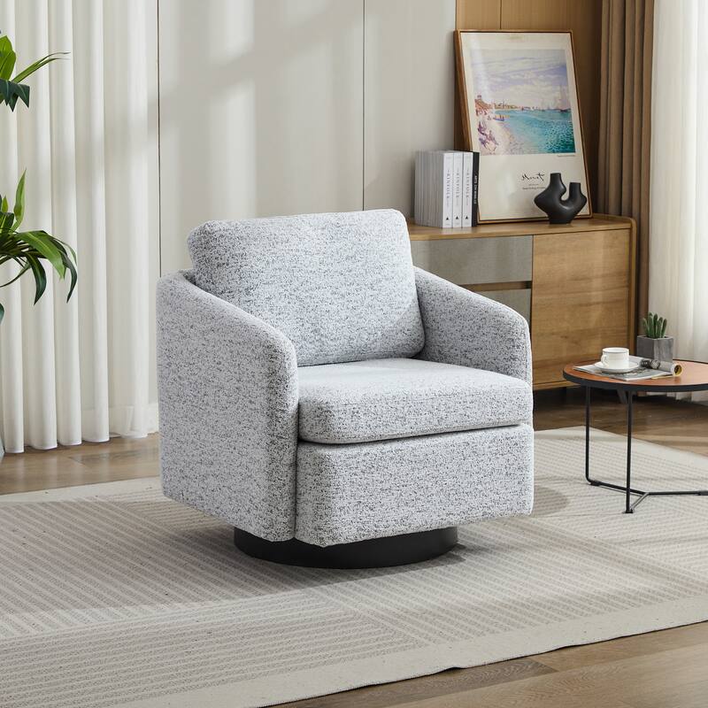 Swivel Accent Chair with Thick Cushions, Round Accent Single Sofa Chair, 360 Degree Club Chair Lounge Armchair