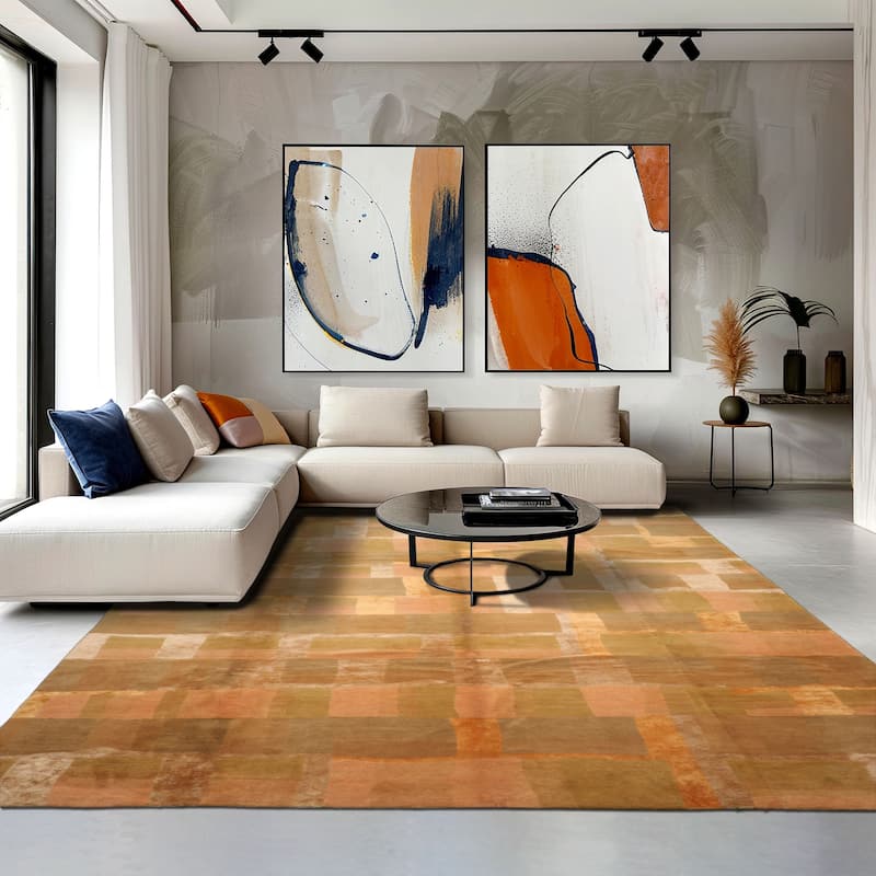 9'9''x13'10" Rose Tibetan Wool Traditional Hand Knotted Oriental Rug - 9' 9'' x 13' 10'' - Rose - 9' 9'' x 13' 10'' - Rectangle