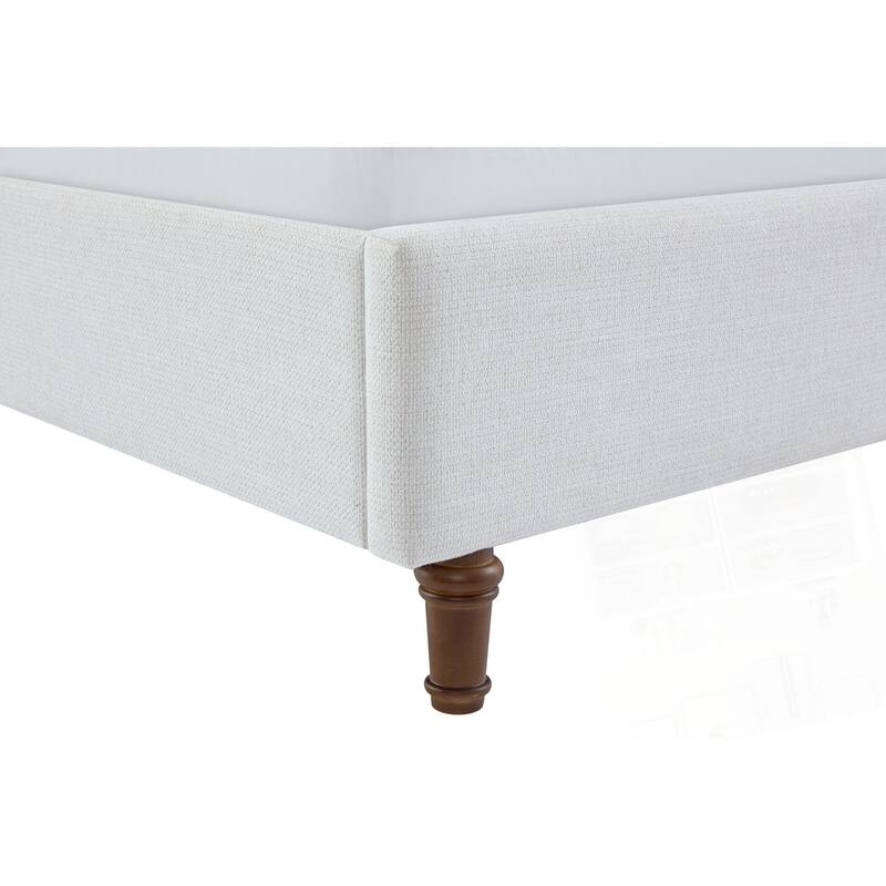 Upholstered Wingback Headboard Bed Platform Bed No Box Spring Needed