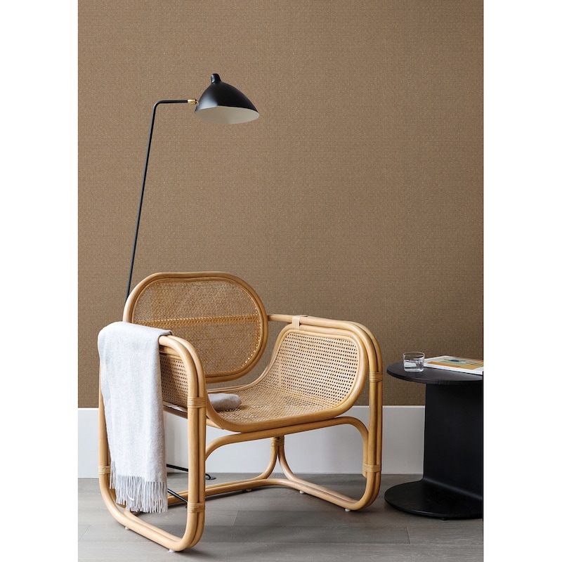 A-Street Prints Huiqing Brown Geometric Weave Wallpaper