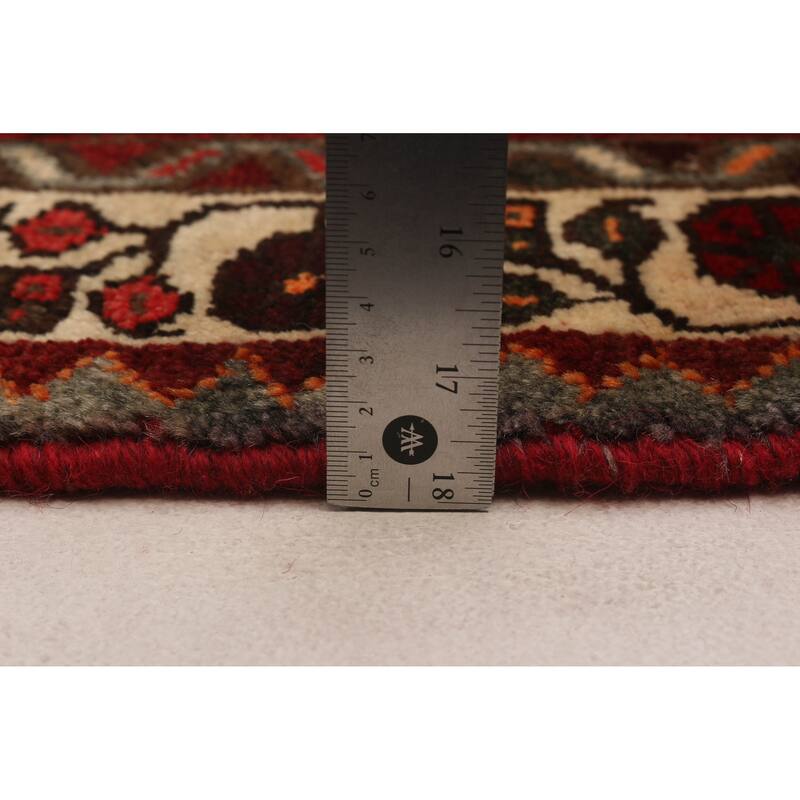 ECARPETGALLERY Hand-knotted Andelz Red Wool Rug - 3'4 x 12'6