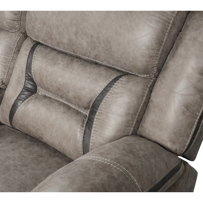 Roundhill Furniture Elkton Manual Motion Reclining Sofa with Storage Console