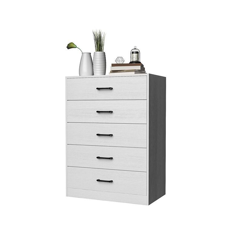 5 Dresser, Chest of Drawers with Wide 52.75'', Easy-Pull Fabric & Wood Dressers with Top