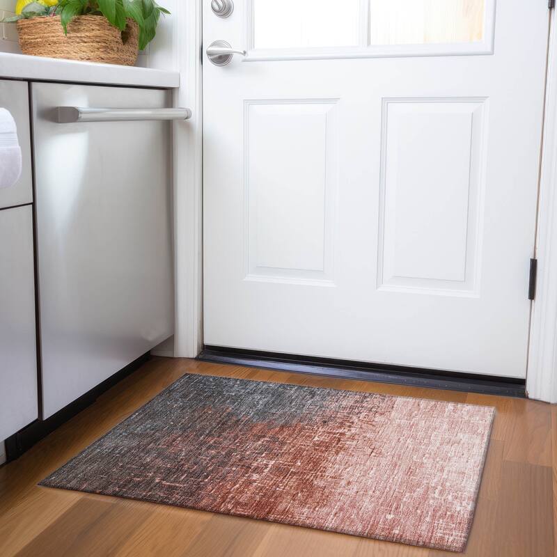 Premium Washable Super Soft Casual Ombre Mayfield Rug - Paprika - 1'8" x 2'6"