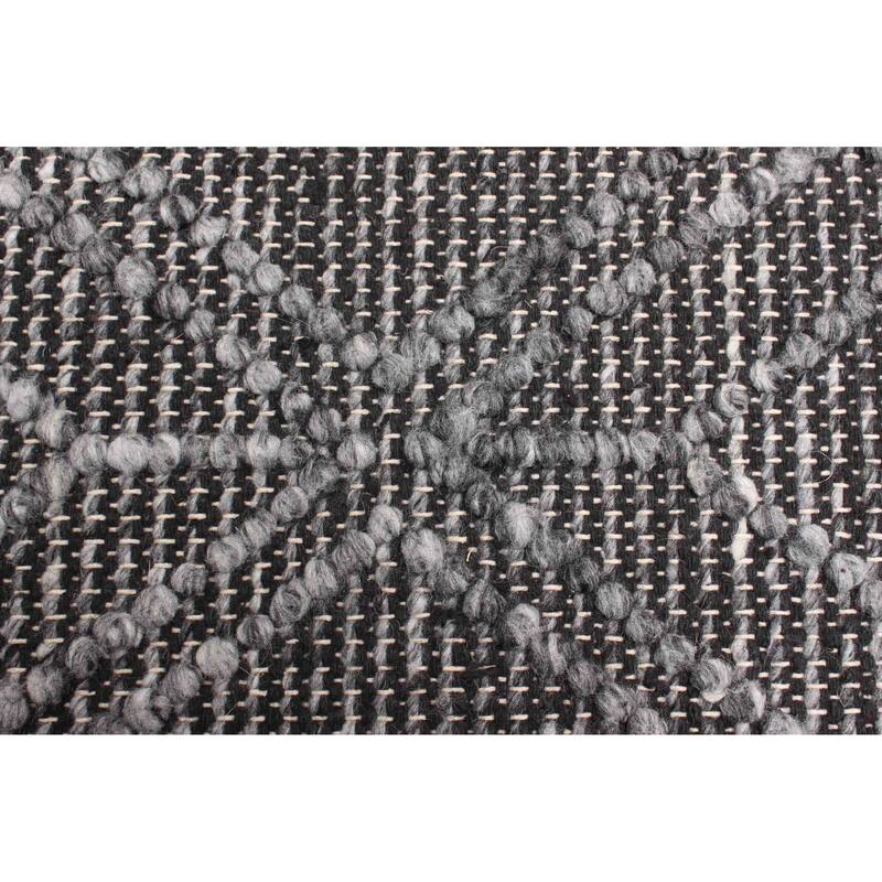 ECARPETGALLERY Braid weave Sienna Charcoal Wool Rug - 5'0 x 7'7