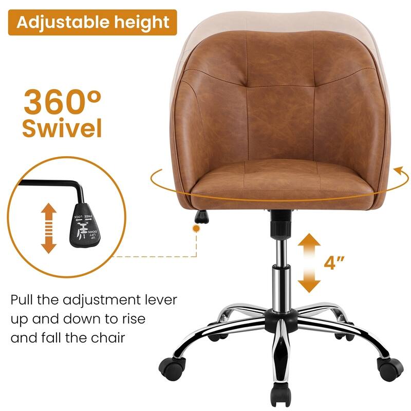 Yaheetech Desk Chair for Home Office, Height Adjustable 360°Swivel Computer Chair