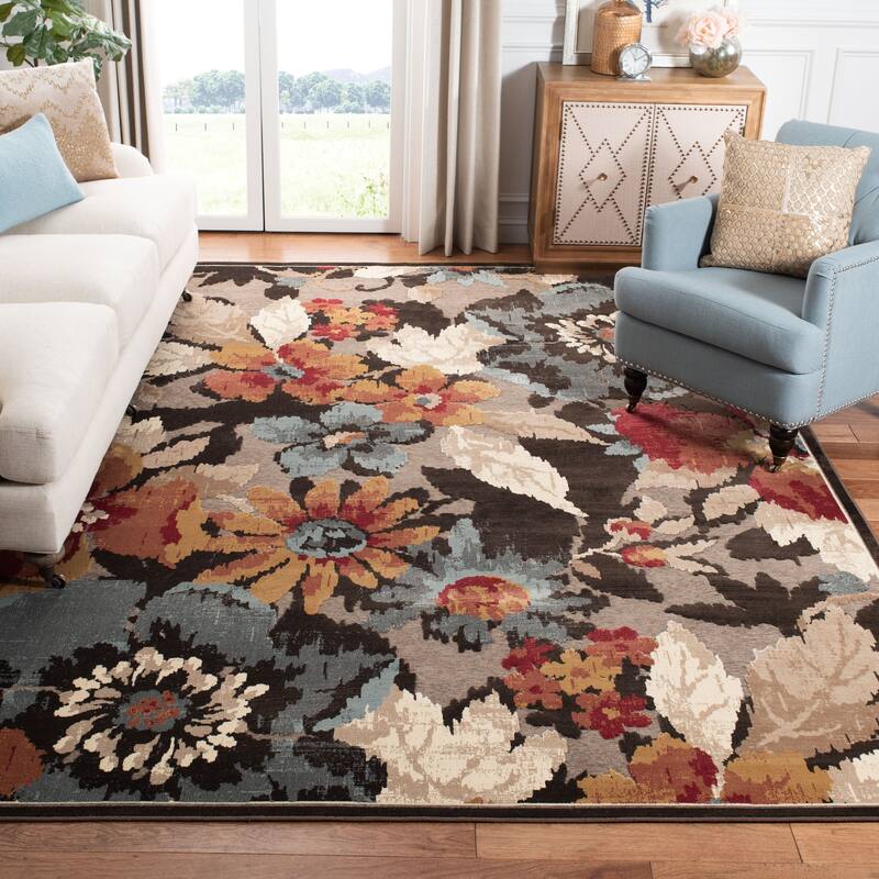 SAFAVIEH Paradise Leontine Modern Viscose Rug - 8' x 11'2" - Dark Brown