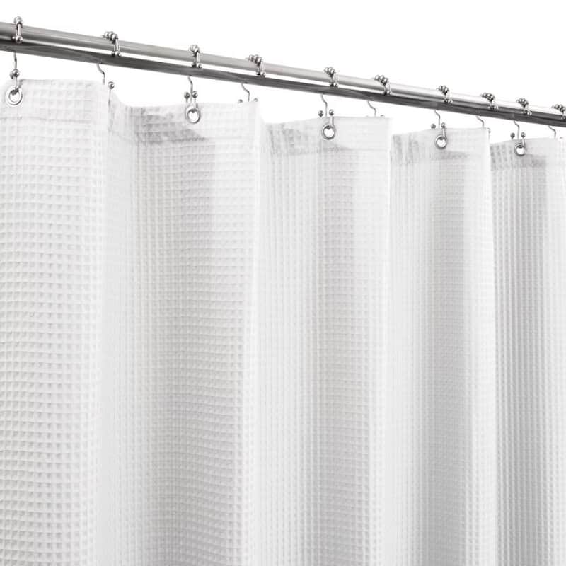 Cotton Blend Honeycomb Waffle Shower Curtain
