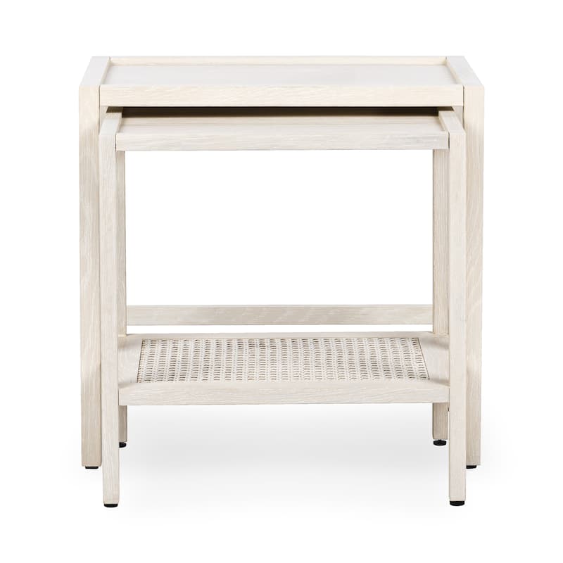 Classic Home Devin Oak Wood Nesting End Table
