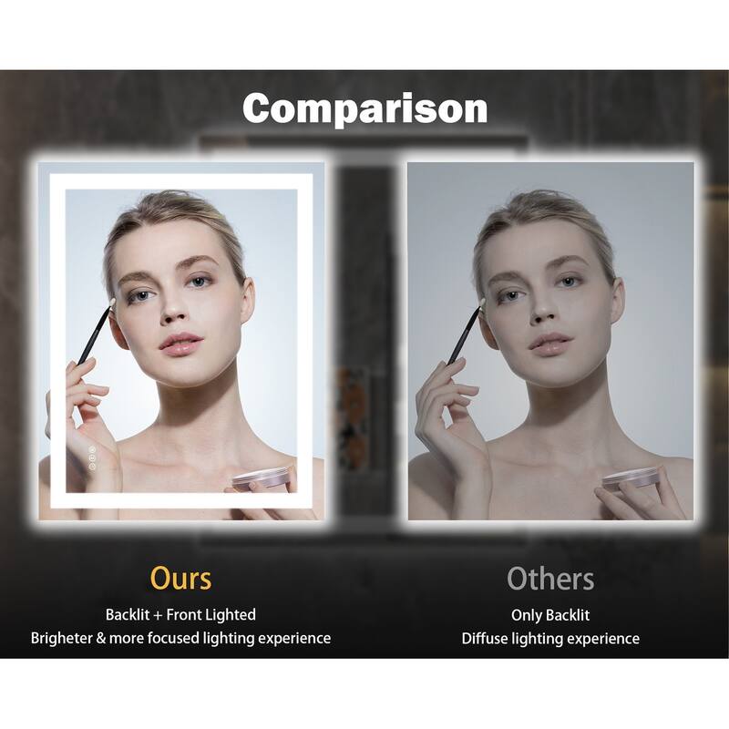 QuivaraView LED lights Frameless Wall Mounted Bathroom Vanity Mirror