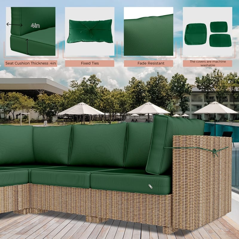 14 Piece Patio Furniture Cushion Set Outdoor Sofa Replacement Cushions