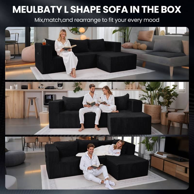 Cloud Sectional Couch with Chaise, L Shaped Modern Modular Sofa