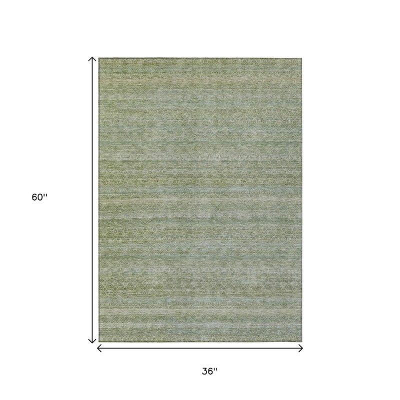 HomeRoots Striped Transitional Rectangle Outdoor Rug