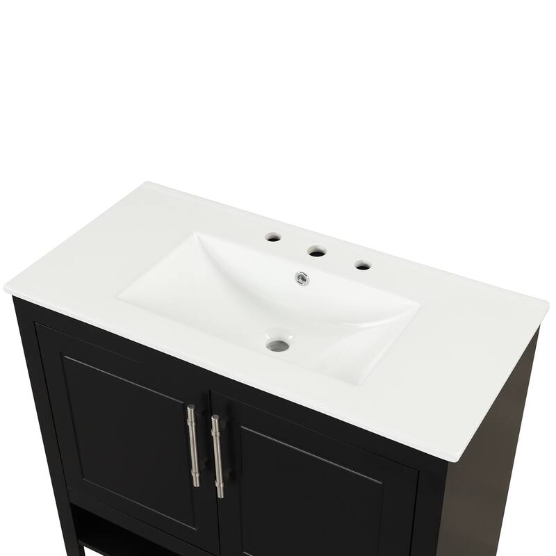 Multi-functional Bathroom Cabinet with Sink,Doors and Drawers